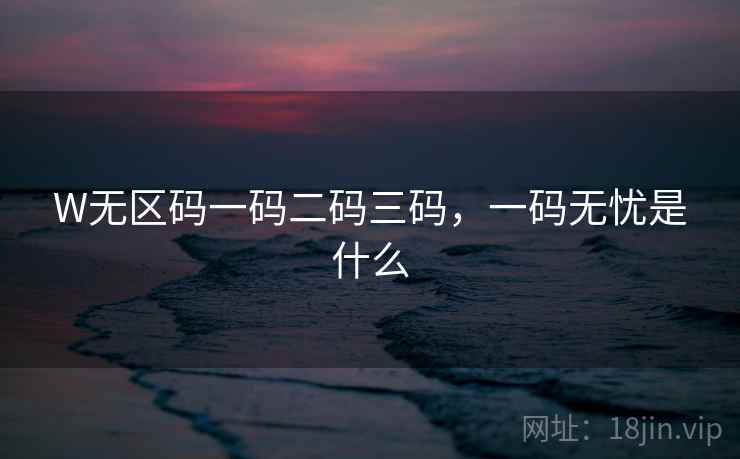 W无区码一码二码三码,一码无忧是什么 W无区码一码二码三码,一码无忧是什么